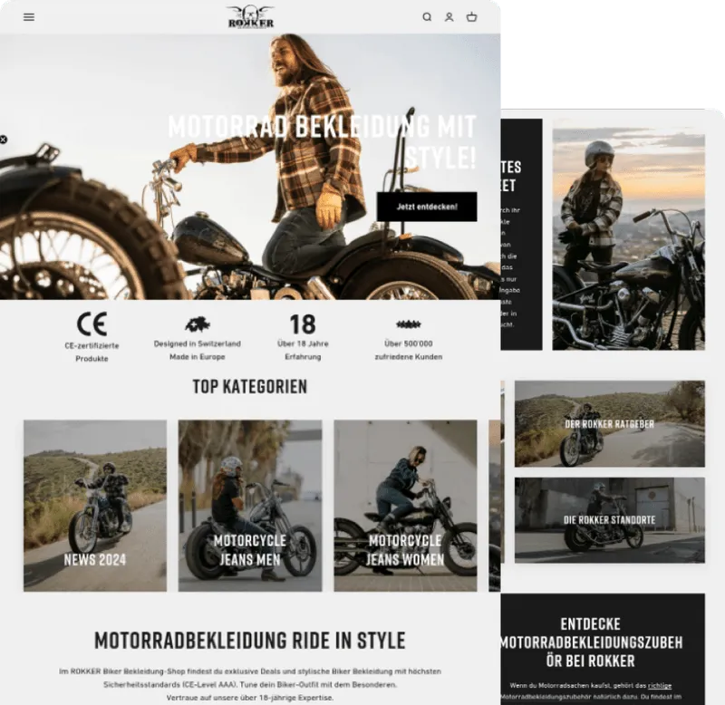The Rokker Company Webseite Screenshot
